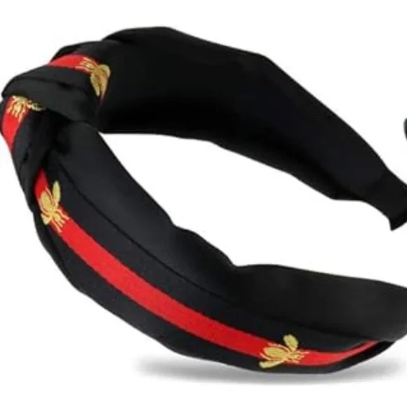 Accessories | Nwt Satin Knotted Bee Headband Black | Poshmark display picture 1